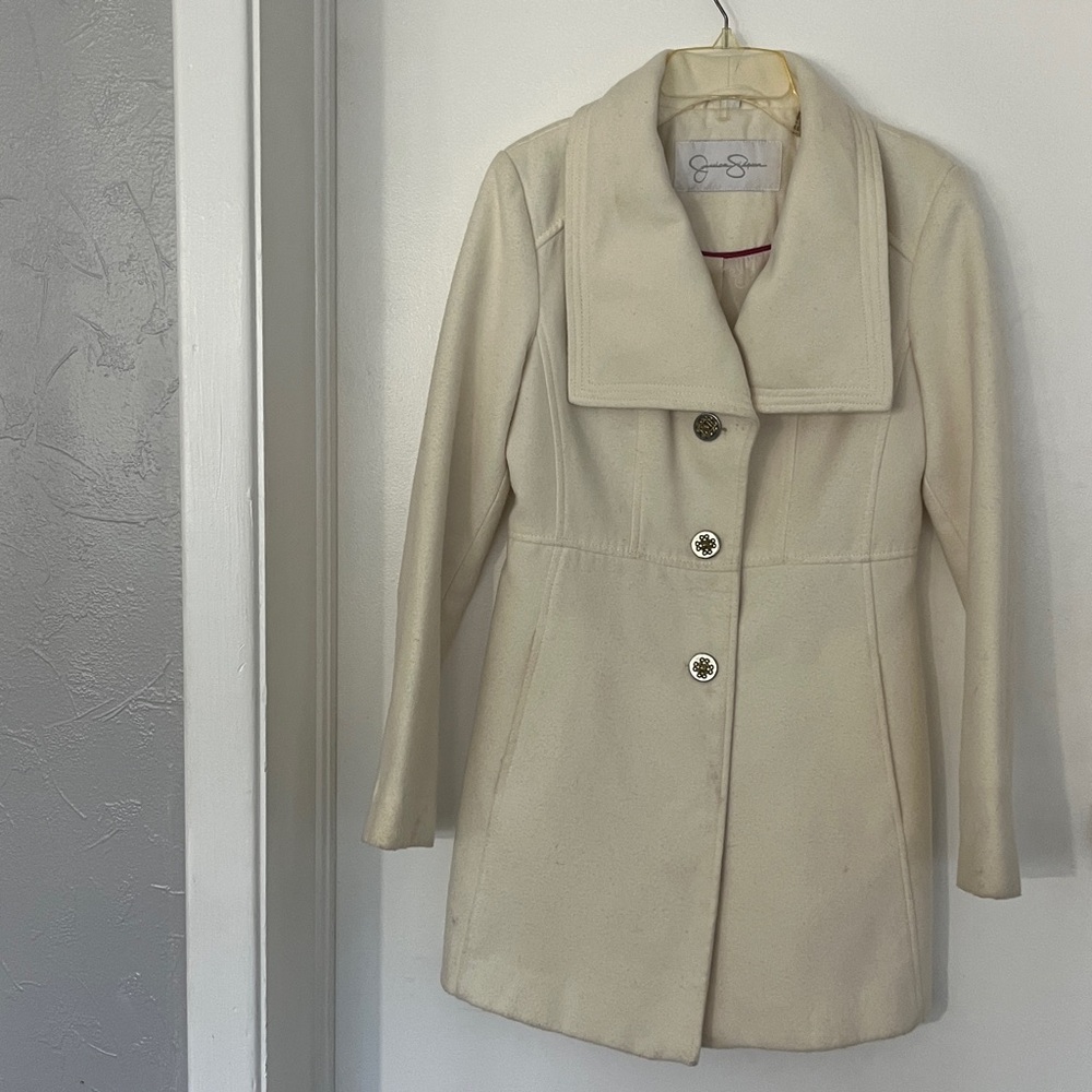 Jessica Simpson Ivory Pea Coat - Picture 3 of 16